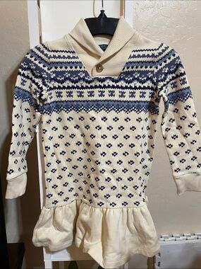 Polo by Ralph Lauren Cream Ribbed Collar Sweater
